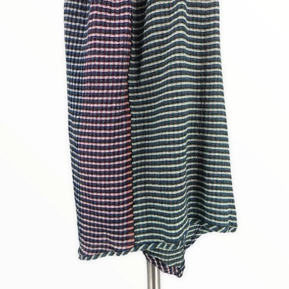 Maeve Waverly One Shoulder Multicolor Gingham Midi Dress size 6 - Picture 5 of 13